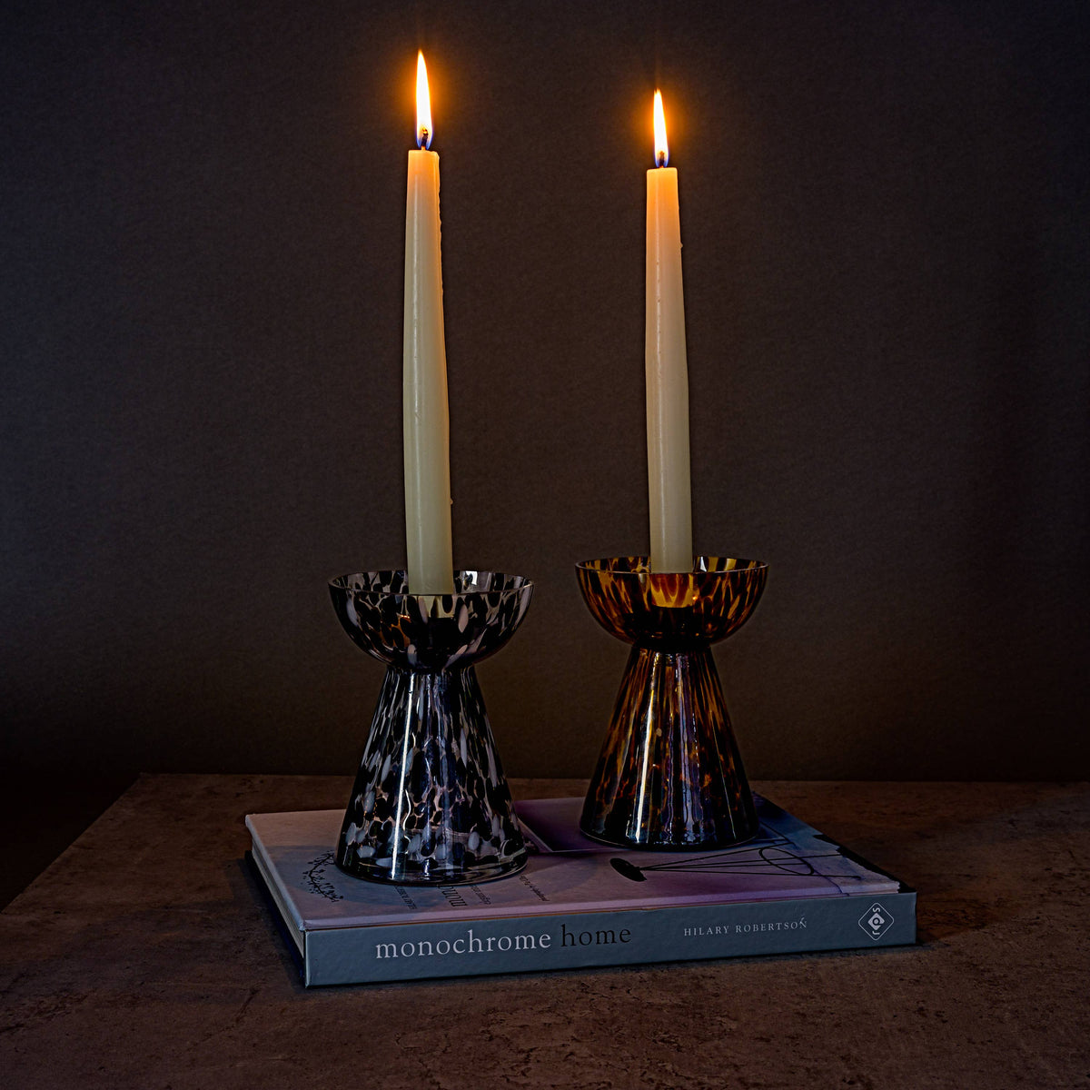 Pillar Candle Holder: Leopard Print
