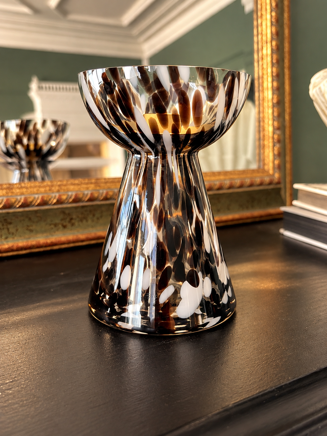 Pillar Candle Holder: Dalmatian Print