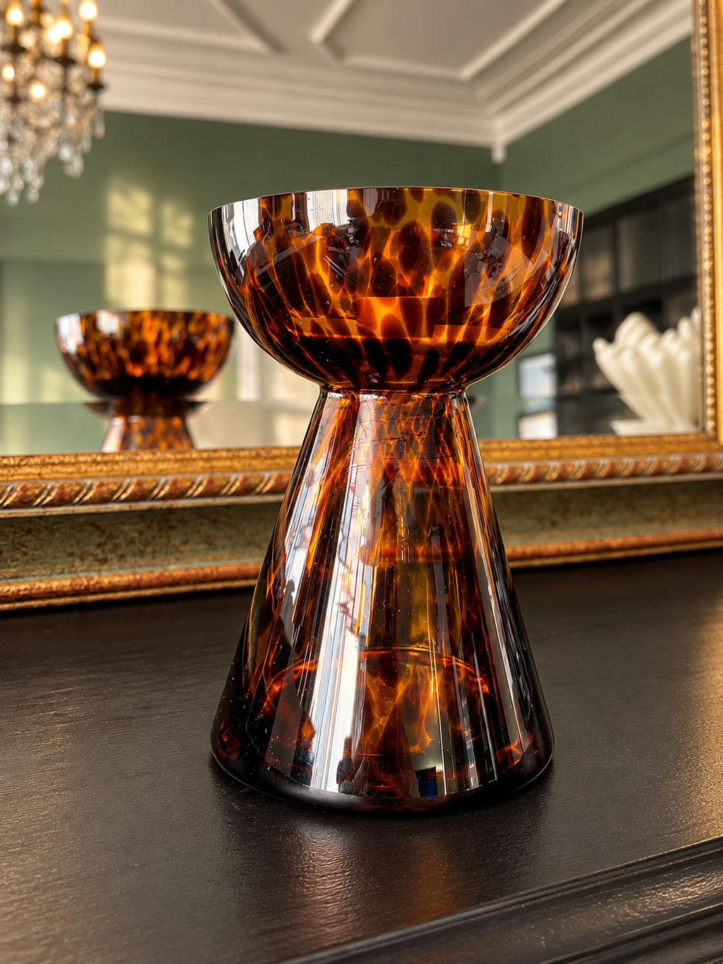 Pillar Candle Holder: Leopard Print